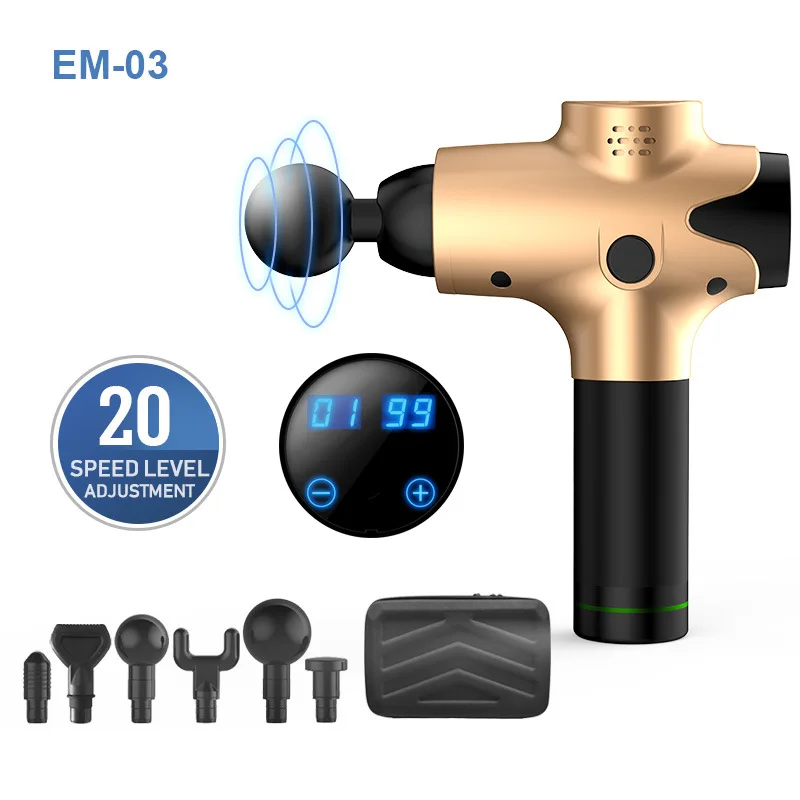 

Touch Screen Fascia Gun Massage Gun Electric Warp Film Impact Relax Gun Myofascial Physiotherapy Instrument Mute Deep Massager