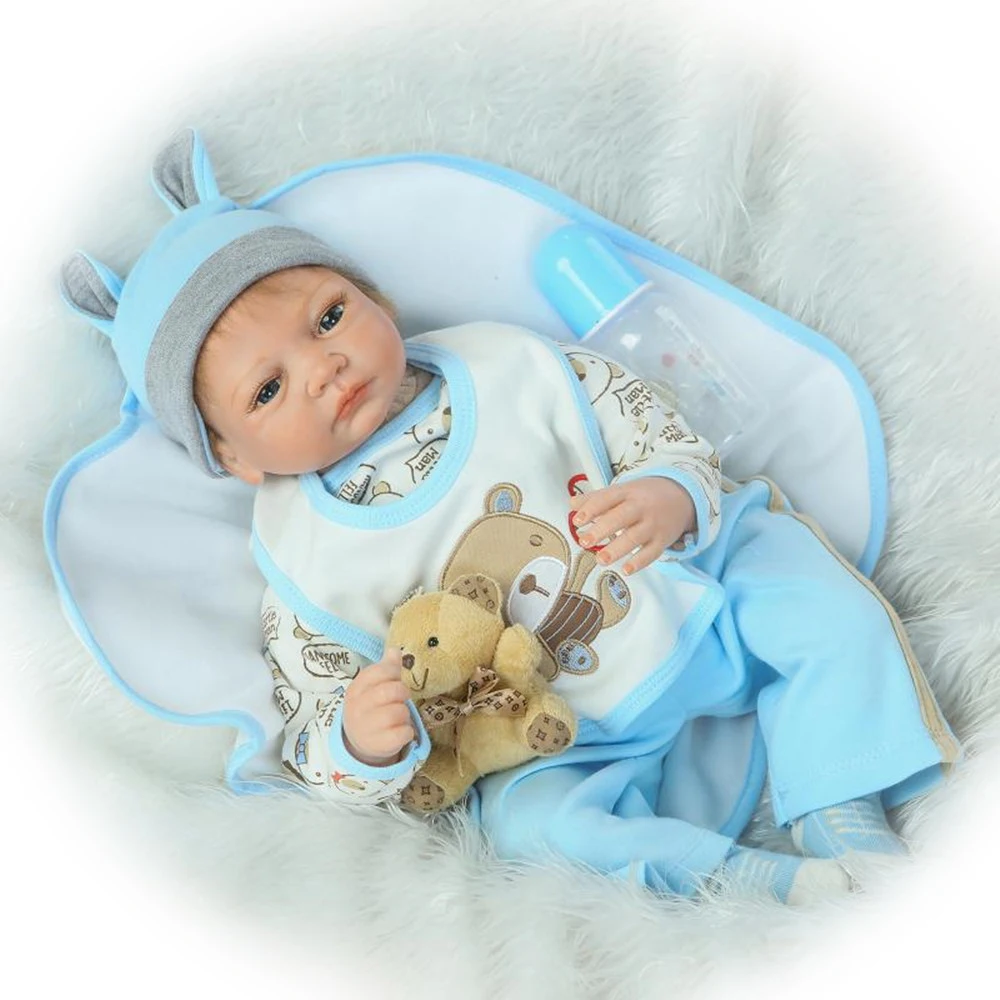 

22inch babies reborn baby doll boy Soft silicone Vinyl that look real toddlers eyes open cheap magnetic toys