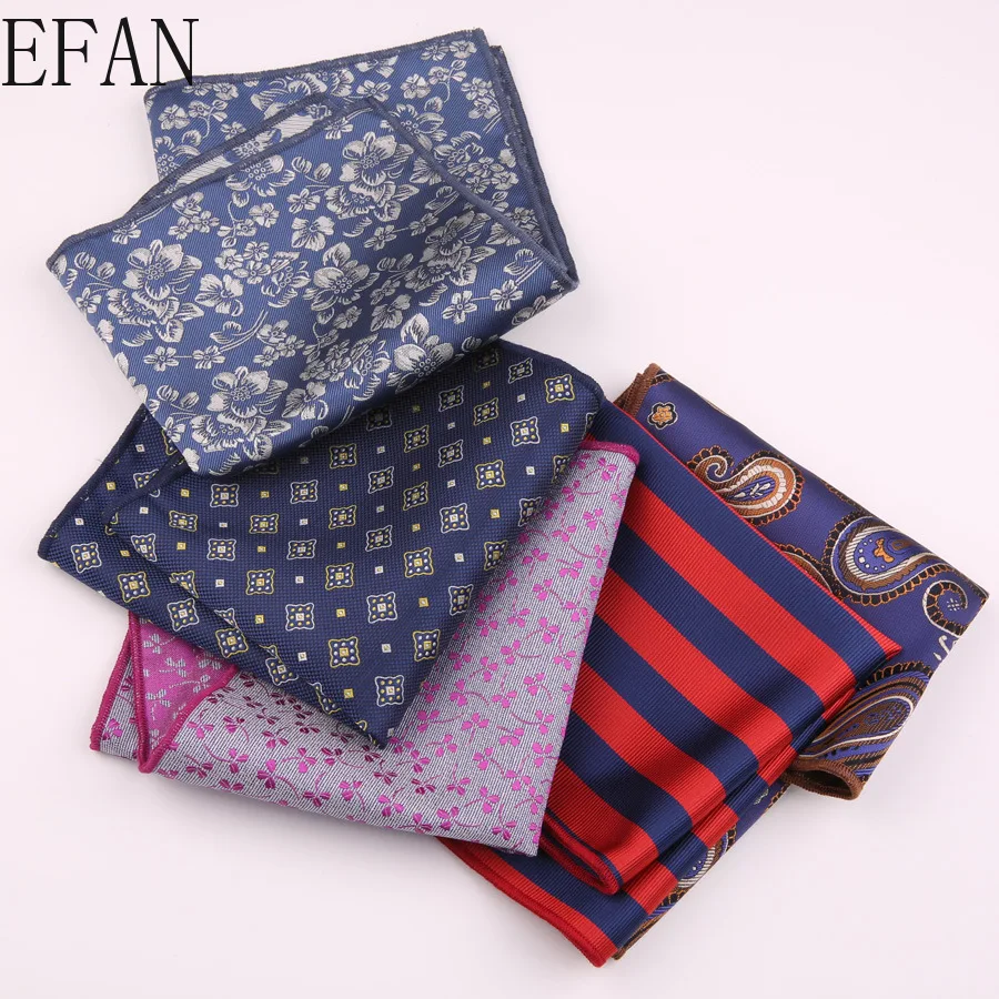New Design Silk Hanky Red Navy Blue Paisley Men Fashion Floral Dot Pocket Square Handkerchiefs for Men Suit Costome Handkerchief