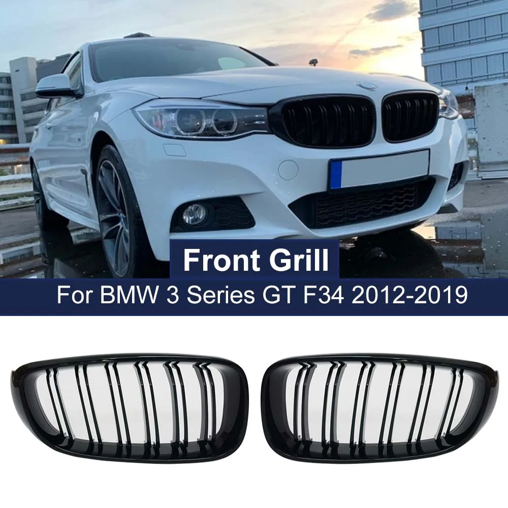 1-Pair-High-Quality-Double-Slat-Grill-Front-Kidney-Grille-For-BMW-3 ...