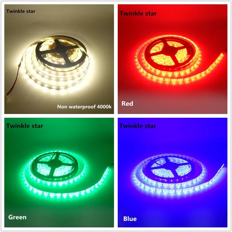 Led Strip Light 5630 5730 Waterproof IP65 12V 5M Warm 3000K 6500K Cold White Nature White 4000K Red Green Blue Flexible Tape 4