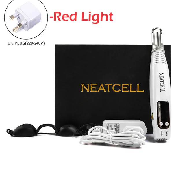 Picosecond Laser Pen Blue/Red Light Therapy Pigment Tattoo Scar Mole Freckle Removal Dark Spot Remover Machine Facial Machine - Цвет: Red UK plug