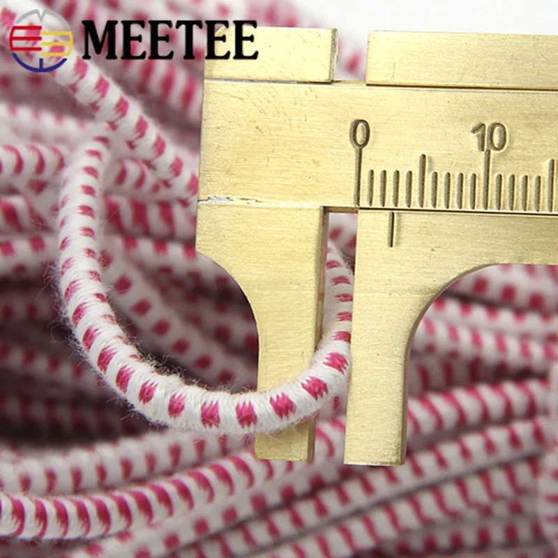 Meetee 8 м/15 м 3 мм Высококачественная круглая эластичная повязка канатная Резиновая лента линии на брюки Одежда Аксессуары для шитья Ремесло AP466