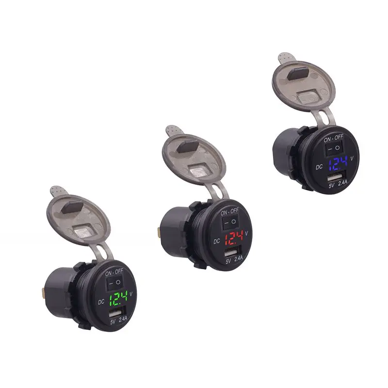 MoFlyeer 5 в 2.1A/1A двойной зарядное устройство usb светодиодный дисплей Универсальный телефон прикуриватель адаптер цифровой вольтметр 12-24 В