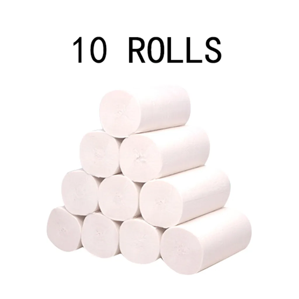 

10 Rolls Hand Clean Toilet Tissue Solid Paper Napkin Serviettes 4 Ply C Fold Paper Tissues Prevent Flu Soft Strong New k1