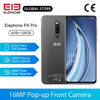 Перейти на Алиэкспресс и купить В наличии PX Pro смартфон 4 Гб 128 ГБ Helio P70 Восьмиядерный 6,53 дюймов FHD + 48мп задняя камера 16 МП всплывающая Передняя камера Беспроводная зарядка NFC