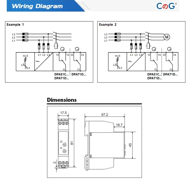 CG 3-фазный монитор реле защиты последовательность Din Rail зарядная Модульная плата 5A 24V DC 220VAC обрыва фазы мониторинга SPDT Напряжение реле