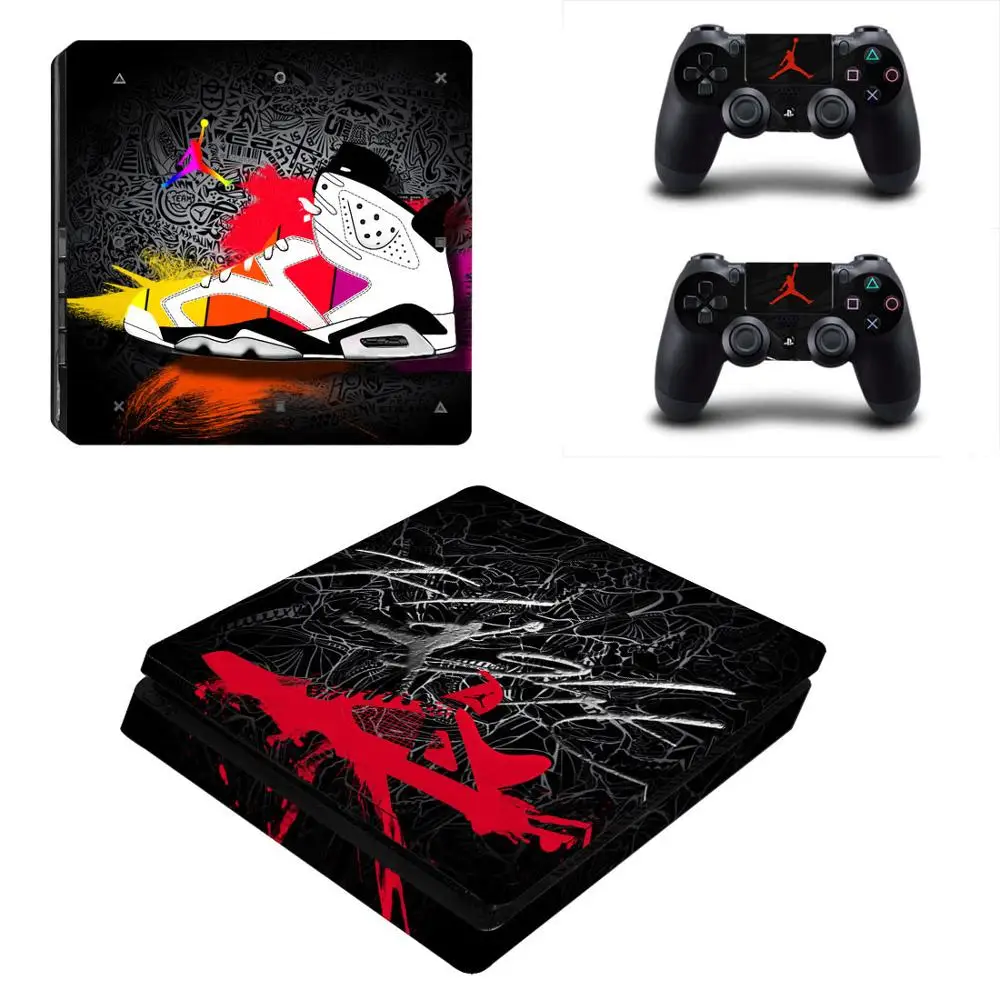 PS4 тонкие наклейки PS 4 Play station 4 тонкие виниловые наклейки на кожу Jordan Pegatinas для playstation 4 Slim консоль и контроллер - Цвет: YSP4S-1964