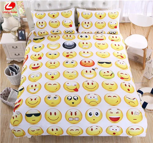 smile face Lifeng домашний американский размер постельное белье 173*218 см пододеяльник+ pillocase 51*66 см 3D животных Постельное белье слон 3 шт./компл. Комплект постельного белья BEAN сова - Цвет: smile face