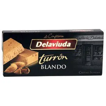 

Delaviuda -Turron Blando – Nougat mit gerösteten Mandel und Honig - Höchste Qualität - 200gr (Kein Gluten) - Spanisch nougat /