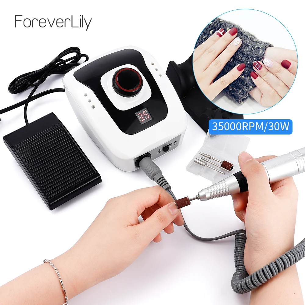 

Electric Nail Drill Machine 30W 35000RPM Nail Art Equipment Manicure Machine Accessory Electric Nail File Nail Drill Bit Tools