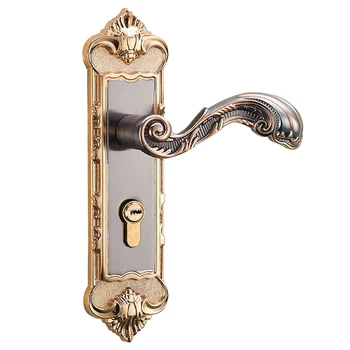 

Door Lock Aluminum Alloy Retro Bedroom European Style Room Entry Keys Dual Latch Anti-theft Interior Security Home With Handle