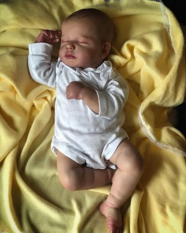 Miaio 50CM Newborn Baby Lifelike Real Soft Touch High Quality Collectible Art Reborn Doll with Hand-Drawing Hair LouLou Doll 2