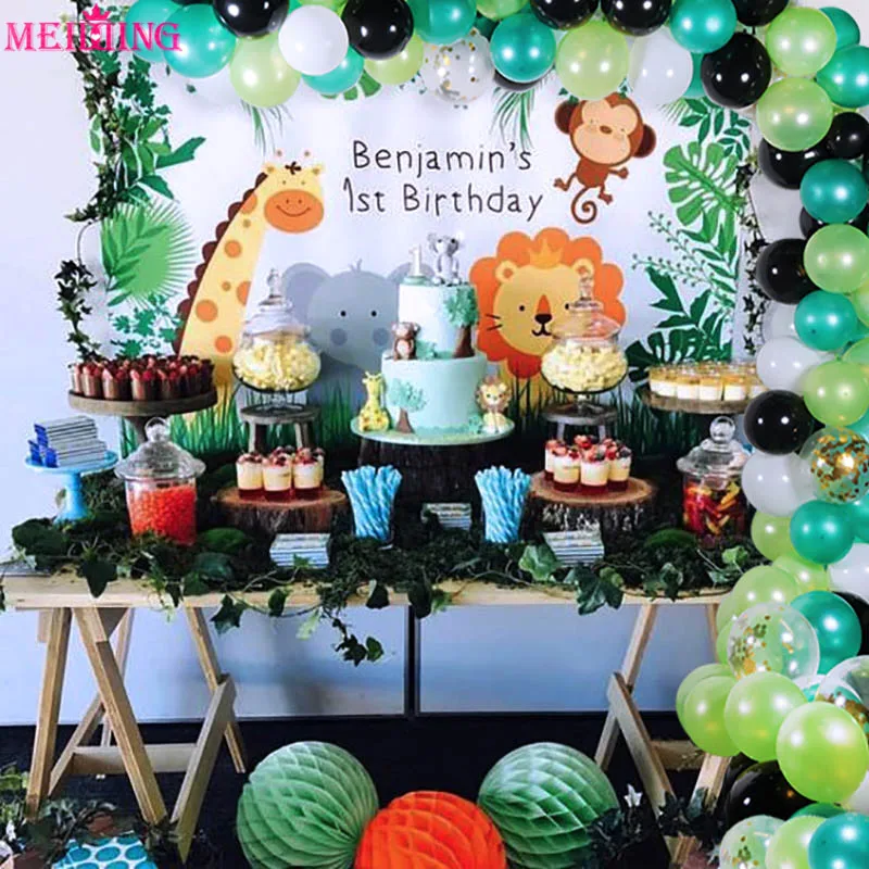 

113pcs Latex Balloons Chain Birthday Party Ballon Garland Set Backdrop Decor Balloon Arch Kit Baby Shower Jungle Party Decor