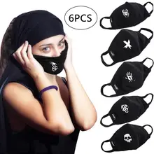 6 шт. индивидуальный принт зеленый флуоресцентный светящаяся маска Tide для мужчин и женщин креативное дышащее черное Хлопковое платье для влюбленных на Хэллоуин