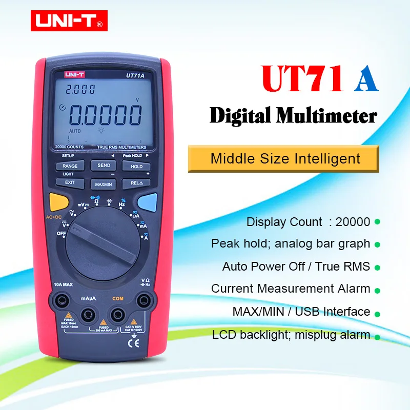 Цифровой мультиметр UNI-T UT71A переменного тока постоянного Напряжение USB истинное