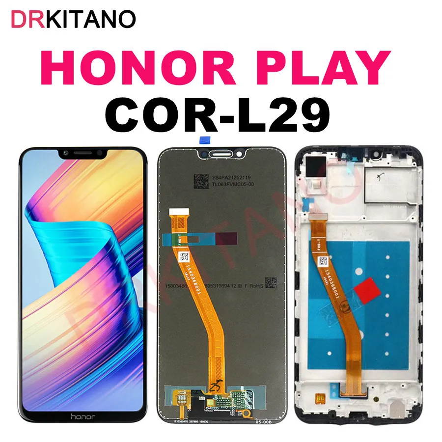 

For 6.3" Huawei Honor Play COR-L29 LCD Display Touch Screen Digitizer Honor Play LCD With Frame COR-L09 COR-AL10 Replacement