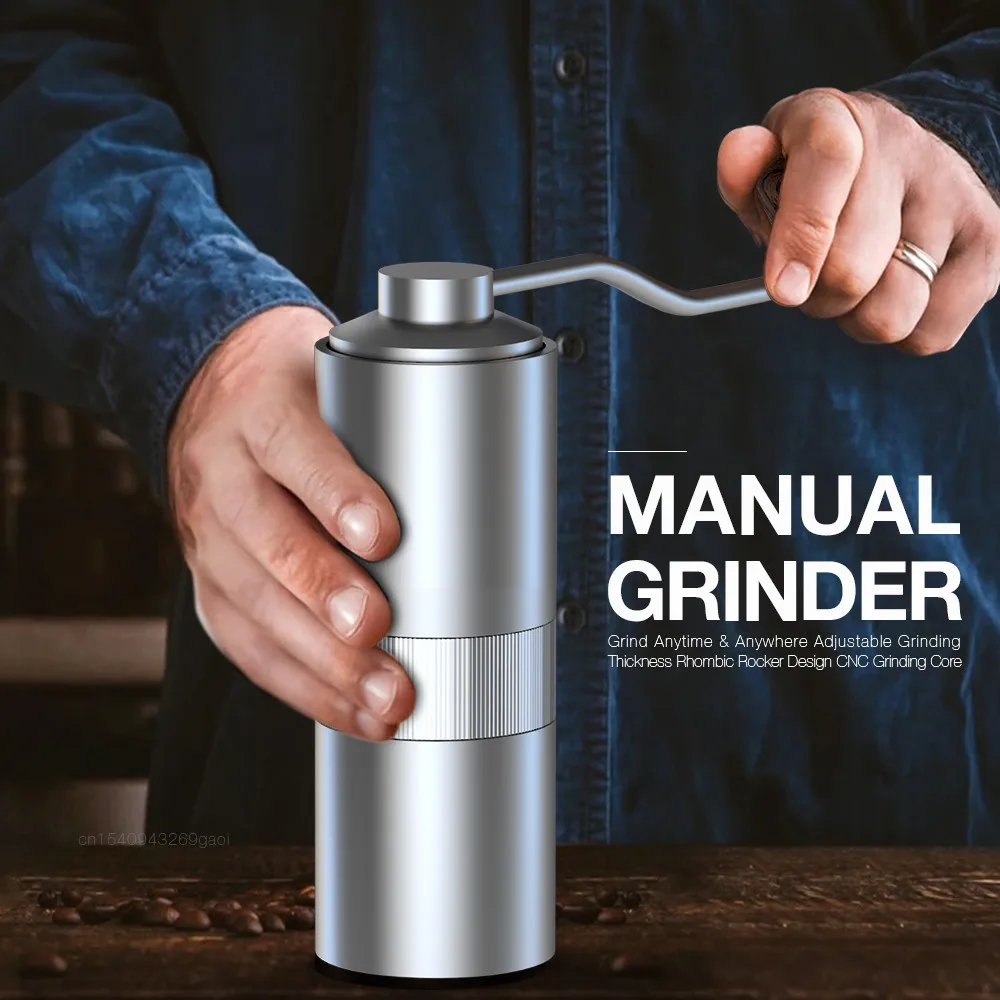 Coffee Grinder Mini Stainless Steel Burr-CNC Hand Manual Bean Machine Burr Grinders Mill Kitchen | Дом и сад