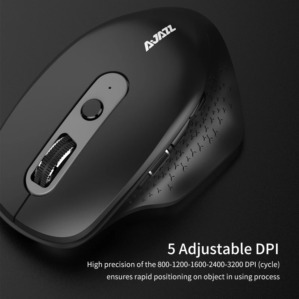 AJAZZ i660t 2.4G Wireless BT4.0 Type- C Port Mouse Multi- Mode Computer 3200DPI Ergonomics Portable Gaming Mouse For Desktop PC