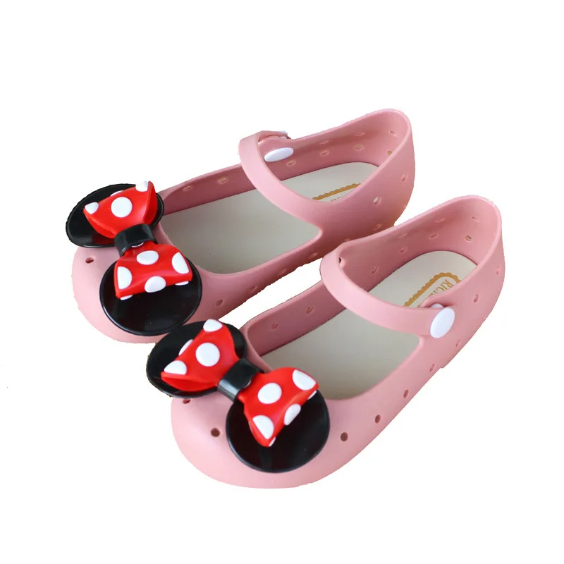 Детская обувь с вырезами Mikey Mouse Ear Princess на плоской подошве модная для девочек в