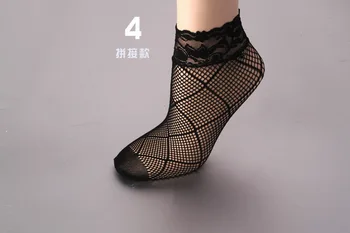 

DHL 1000pair Sexy Nylon Short Mesh Fishnet Socks Gridding Lace Women's Summer Breathable Ultra-Thin Transparent Silk Socks