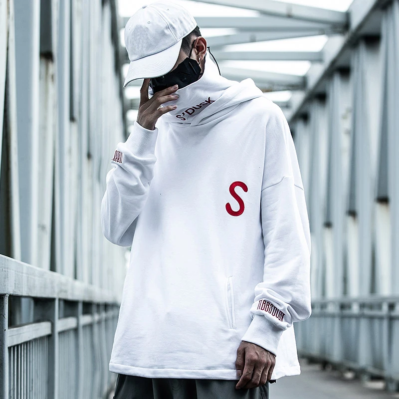 

US Size Hip Hop S Embroidery Hoodies Sweatshirt Men Cotton Headwear Hoody Hiphop Hoodies Sweatshirts 2019 Autumn Clothes DG274