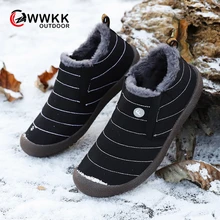 WWKK/зимние мужские ботинки водонепроницаемые удобные нескользящие зимние ботинки Женская Теплая мужская обувь на меху женские ботильоны мужские ботинки