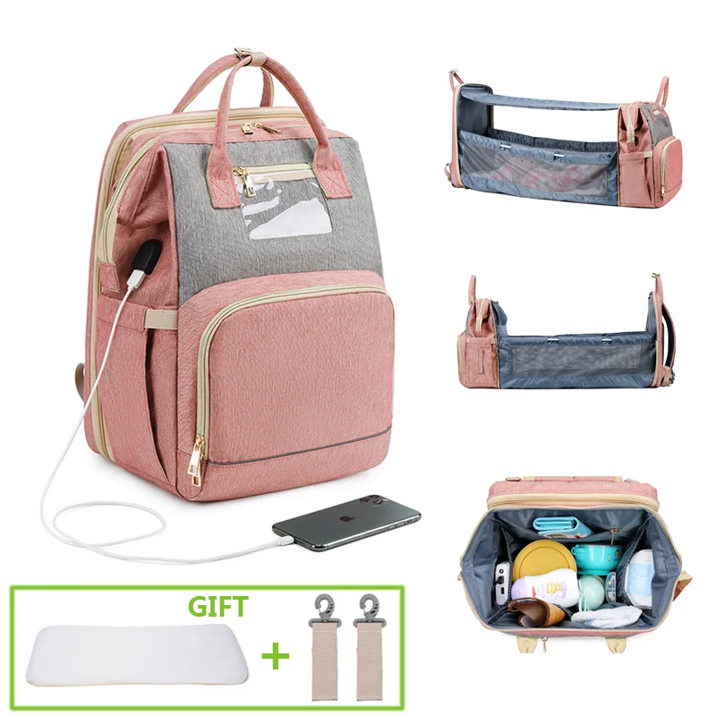 

Luxurious Diaper Bag Moms and Dads Backpack Multifunctional Baby Bed Bags Maternity Nursing Handbag Stroller Bag Drop Ship