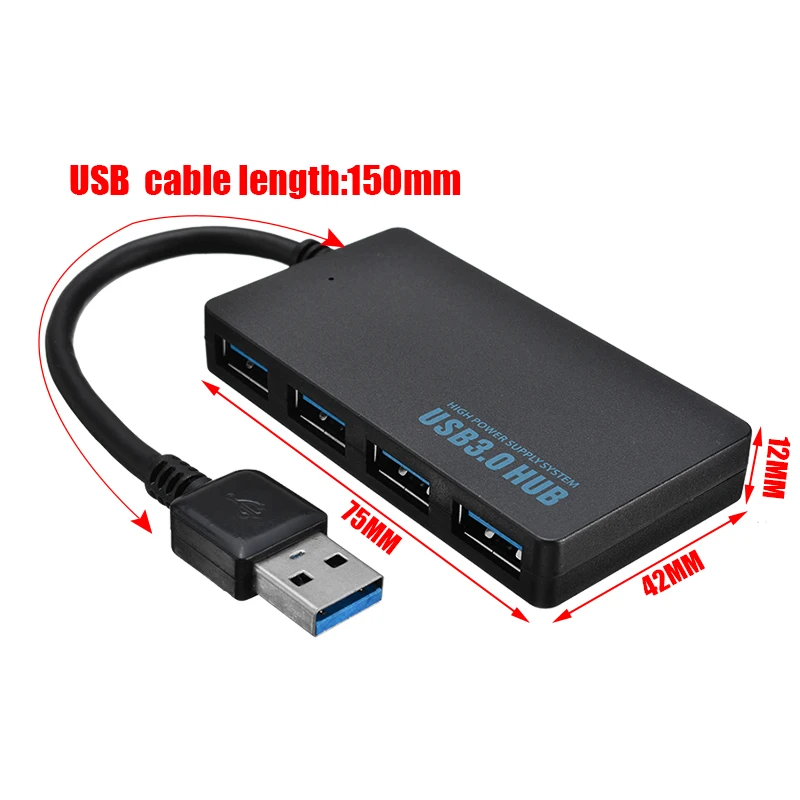 1 шт. Портативный 4 порта USB 3,0 концентратор Высокоскоростной 5G Мбит/с usb-хаб несколько usb-портов разветвитель концентратор для портативных ПК