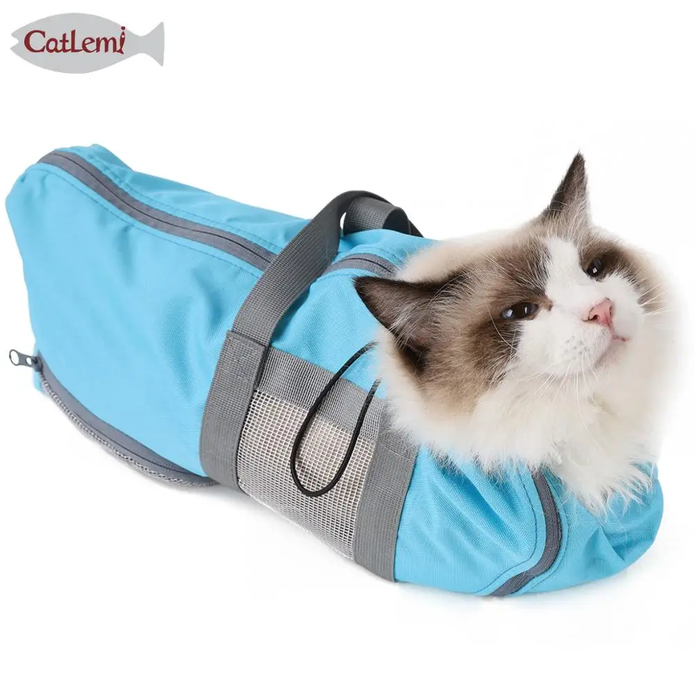 Cat Grooming Bag Mesh Restraint Bag Cats Nail Clipping Cleaning No Scratching for Claw Nail Trimming Pet Hospital Medical Check Cat Grooming Bag Mesh Restraint Bag Cats Nail Clipping Cleaning No Scratching for Claw Nail Trimming Pet Hospital Medical Check