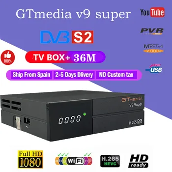 

GTmedia V9 Super Digital TV Satellite Receiver DVB-S2 H.265 DRE &Biss key Spain cliner PK Freesat V7S HD V8 NOVA X96 Mini