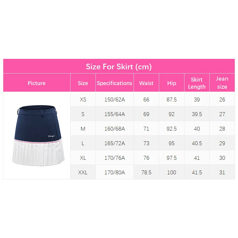 TTYGJ Girls Pleated Skirts Golf Wear Ladies Polyester Tennis Sportwear Mini Skirt Navy Blue with White Sport Golf Wear for Women