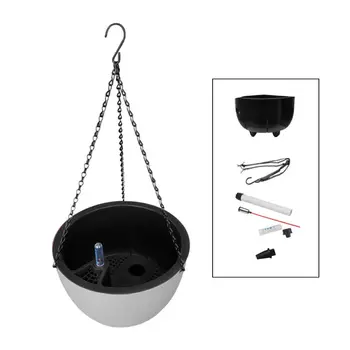 

4 Colors Self Watering Hanging Planter Includes Chain and Water Level Indicator