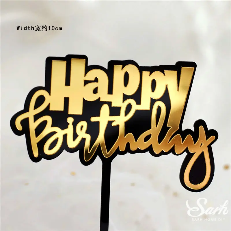2pc birthday I 2 шт., золотые, розовые, с надписью «Oh Baby», «Happy Birthday», круглые украшения для торта, вечерние украшения, Детские принадлежности для выпечки, подарки на годовщину, любовь - Цвет: 2pc birthday I