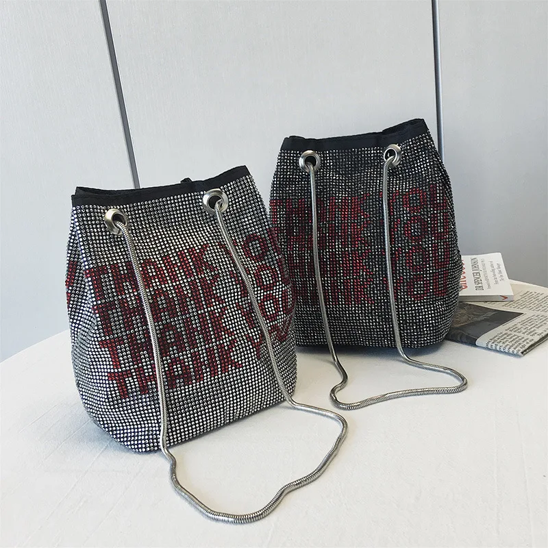 

Bucket Bag 2019 New Style WOMEN'S Bag Korean-style Versitile Fashion Diamond Set Simple Crossbody Bag Cool Bag