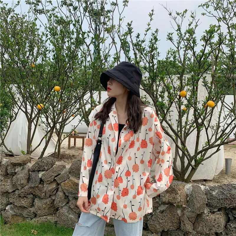 

Price Control And 5 ~ Autumn And Winter WOMEN'S Dress ~ Autumn Korean-style Loose-Fit British Style Floral Retro Suit Long Sleev