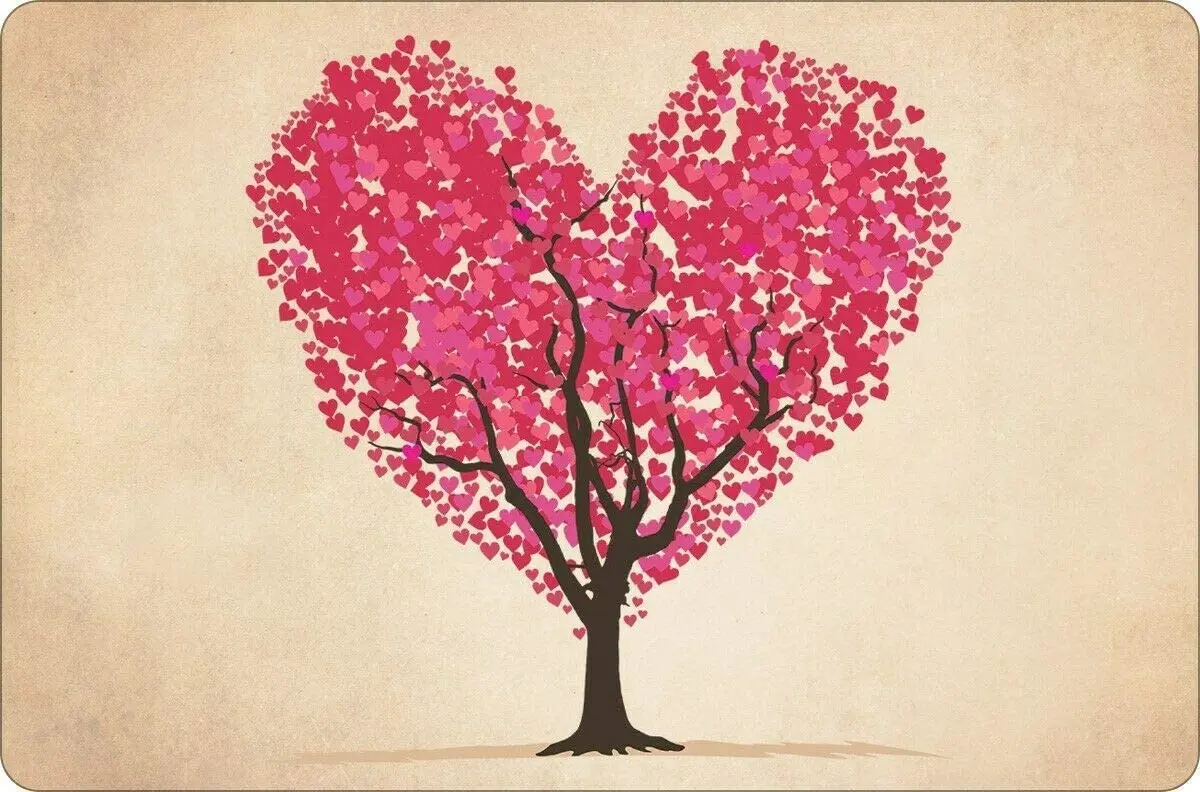 

Vintage Retro Metal Tin Sign Heart Leaf Tree Sign Decor Metal Tin Sign 8x12 Inch
