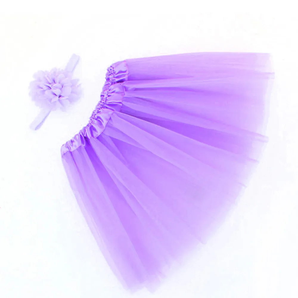 Baby Girls Infant Newborn Tutu Short Skirts Lace Floral Tutu Skirt Headband Set Headband Set tutu skirt girls skirts