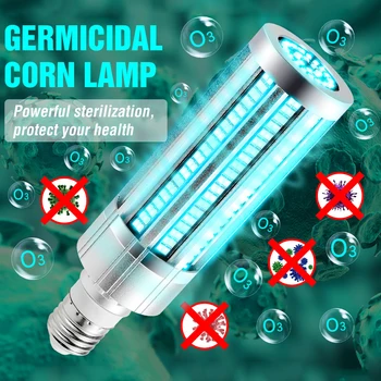 

60W LED UV Germicidal Lamp Disinfection Lamp Ultraviolet UVC Light Corn Bulb Sterilization LED Lights Home Clean Air Kill Mites