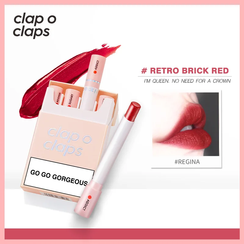 

clap o claps Cosmetic Cigarette Tube long-lasting colorful water-proof Lipstick 4pcs