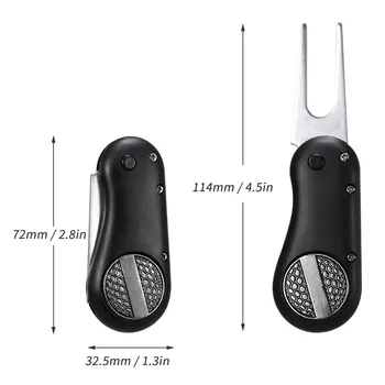 

Foldable Golf Divot Tool Pop-up Button and Magnetic Ball Marker
