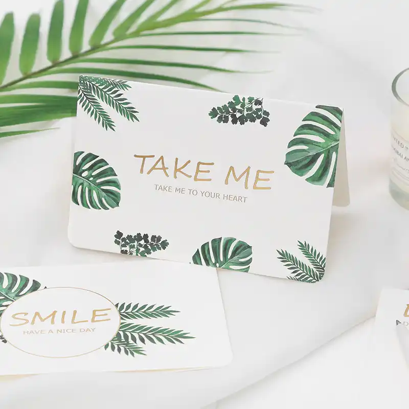 緑色植物シリーズグリーティングカード休日誕生日手書き招待カードシニアギフトメッセージカード 紙封筒 Aliexpress