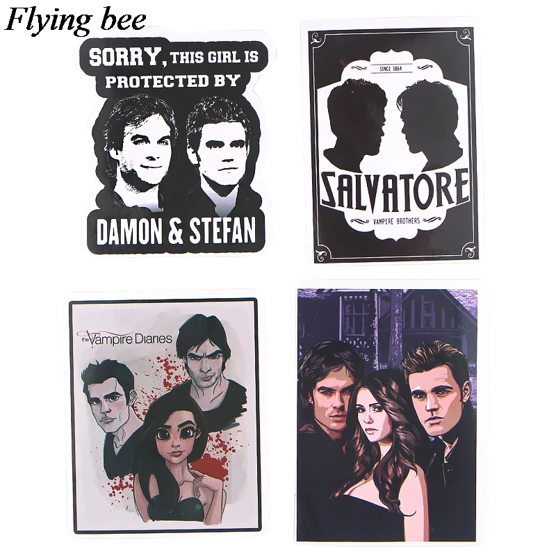 Punk do Adesivo de Vinil Decalques do Carro Jogos Lote Set Flyingbee The Vampire Diaries Adesivos Skate Zumbi Adesivo Amor X0756 20 - Pçs - Image 3