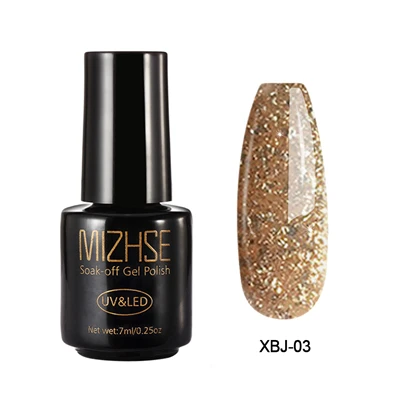 SetD04 XBJ003 MIZHSE Гель-лак для ногтей 7 мл блестящий гель для ногтей БЛЕСТЯЩАЯ ЛАМПА Алмазный лак для ногтей отмачиваемый УФ гель для ногтей гель Vanish Base Top - Цвет: SetD04 XBJ003