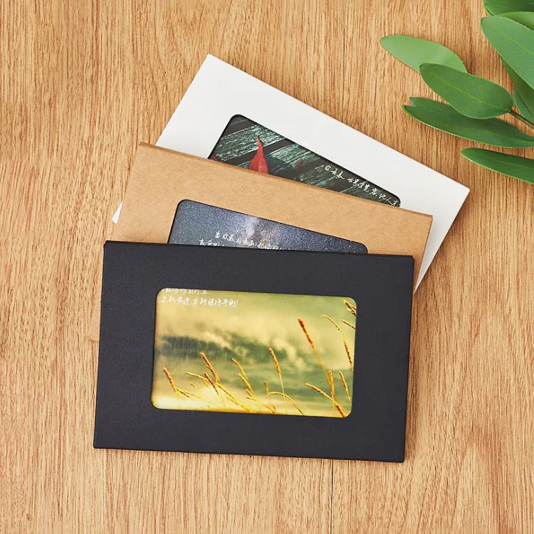 

30pcs/lot Natural Kraft Paper Packaging Box & Window Black/White Postcard Photos Holder Travel Souvenir Display Boxes Supplies