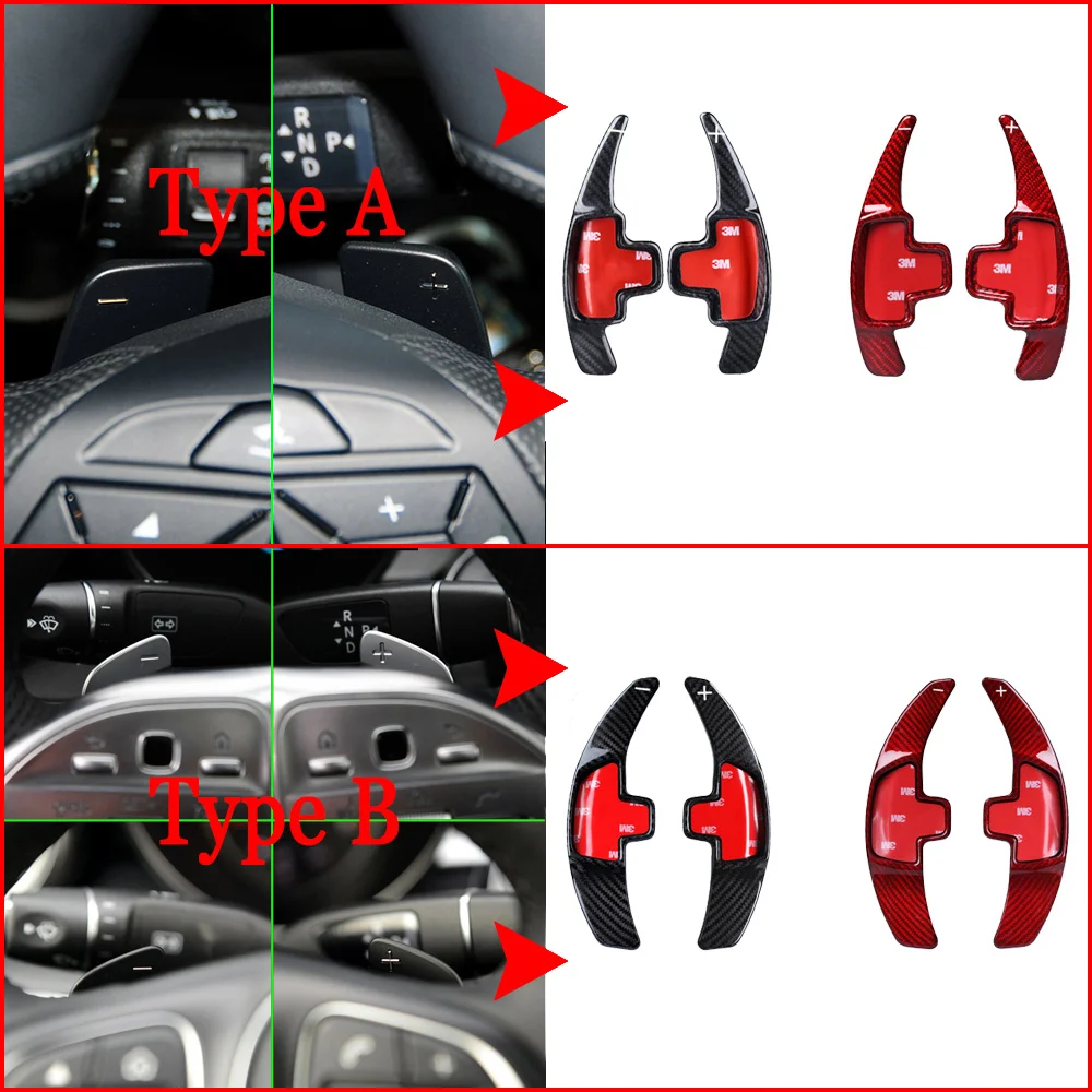 Весло рулевого колеса из углеродного волокна для Mercedes Benz A B C E CLA CLS M GL Class GLK SLK W176 W246