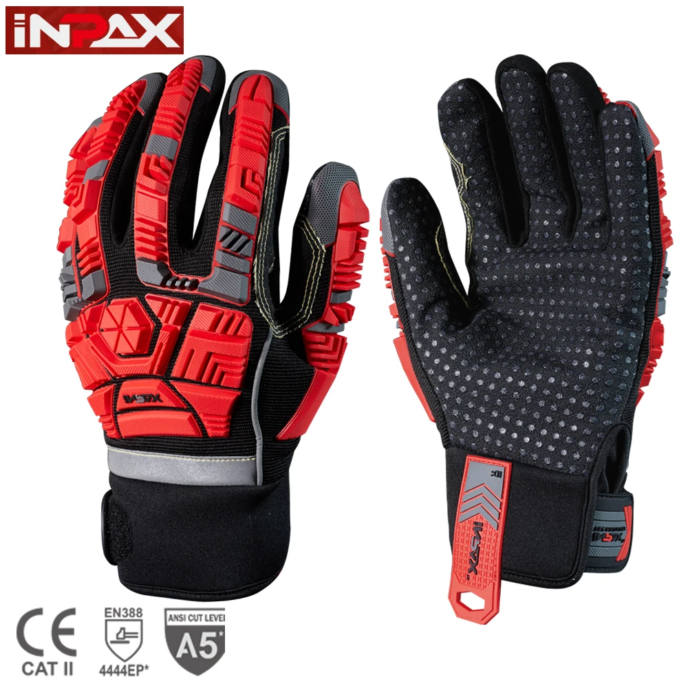 Mens Heavy Duty Work Gloves Tactical Gloves TPR Impact Reducing Mechanics  Gloves