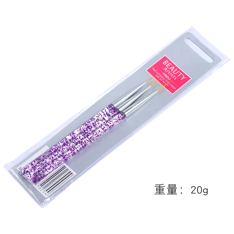 Nail Art Kolinsky Acrylic Manicure Brush Superfine Stripe Thin Nails Line Brushes 6