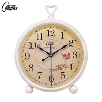 

European Mute Wall Clock Garden Living Room Retro Clock Bedroom Creative Wall Clock Decor Round Vintage Design Wall Watches 6W15