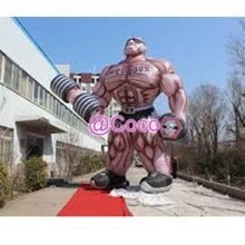Воздушная до двери, 5 м 17 футов высоко гигантские надувные фитнес-мышцы человек для фитнес-клуба, индивидуальные надувные мультфильм продвижение